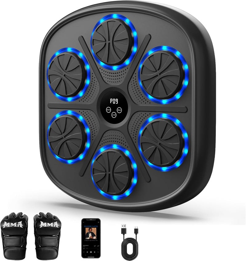 heetipuk 2025 Music Boxing Machine for Adults and Kids, Smart Bluetooth Boxing Machine Wall Mounted Music, Adjustable Hitting Sound Volume, Durable PU Material, Fitness/Lose Weight in Home - Image 1